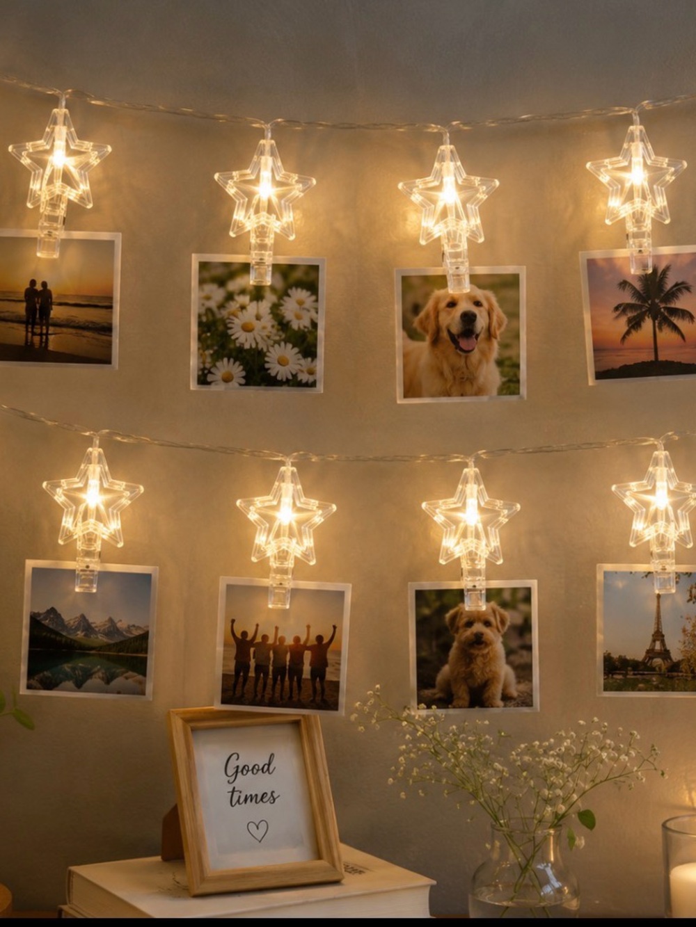 Star Clip Photo String Lights - Warm White